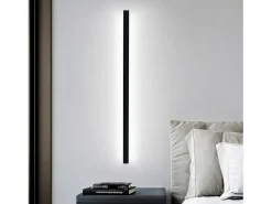 NETTLIFE Lámpara de pared LED negra, 100 CM, Iluminación moderna, Sala de estar, Pasillo, 32 W, Metal, Dormitorio