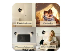 NETTLIFE Lámpara de pared de jaula de metal para interiores, lámpara de techo de metal ajustable moderna regulable de 360 ​​​​°, diseño negro