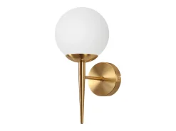NETTLIFE Lámpara de pared vintage con bola de cristal dorado E27, lámpara de pared para interiores, escalera para dormitorio