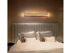 NETTLIFE Lámpara de pared LED Luz de pared de madera - Lámpara de pasillo interior de 16 W Lámpara de escalera moderna blanca cálida de 100 cm