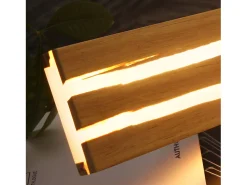 NETTLIFE Lámpara de pared LED Luz de pared de madera - Lámpara de pasillo interior de 16 W Lámpara de escalera moderna blanca cálida de 100 cm
