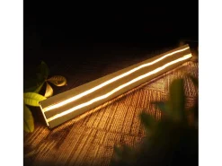 NETTLIFE Lámpara de pared LED Luz de pared de madera - Lámpara de pasillo interior de 16 W Lámpara de escalera moderna blanca cálida de 100 cm
