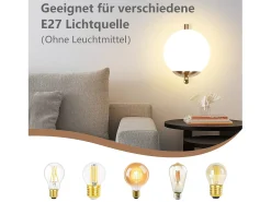 NETTLIFE Lámpara de pared vintage con bola de cristal dorado E27, lámpara de pared para interiores, escalera para dormitorio