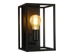NETTLIFE Lámpara de pared interior negra - Iluminación de pared vintage Iluminación de escalera para dormitorio Lámpara de retro E27 - Sin bombillas