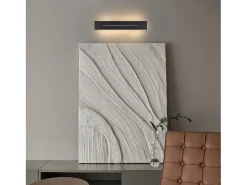 NETTLIFE Lámpara de pared interior Lámpara de pared LED 30 CM Lámpara de pasillo moderna Lámpara de escalera negra de dormitorio blanco cálido 8 W