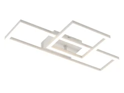 NETTLIFE Lámpara de techo LED para salón, 20 W, diseño moderno, lámpara de cocina, blanco cálido, cuadrada, blanca