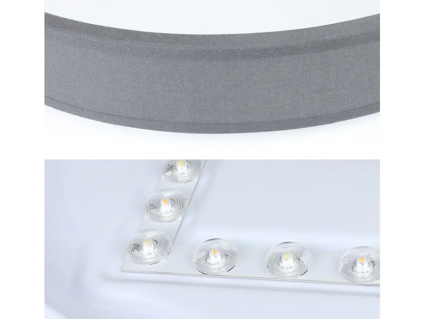 NETTLIFE Lámpara de Techo LED Gris 38W Redonda Moderna Regulable con Control Remoto Lámpara de Dormitorio con Pantalla de Tela Lámpara de para
