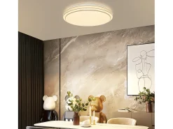 NETTLIFE Lámpara de Techo LED Ø 27 cm Lámpara Moderna de Cielo Estrellado para Dormitorio Lámpara Blanca Cálida de 12 W Lámpara Redonda de para