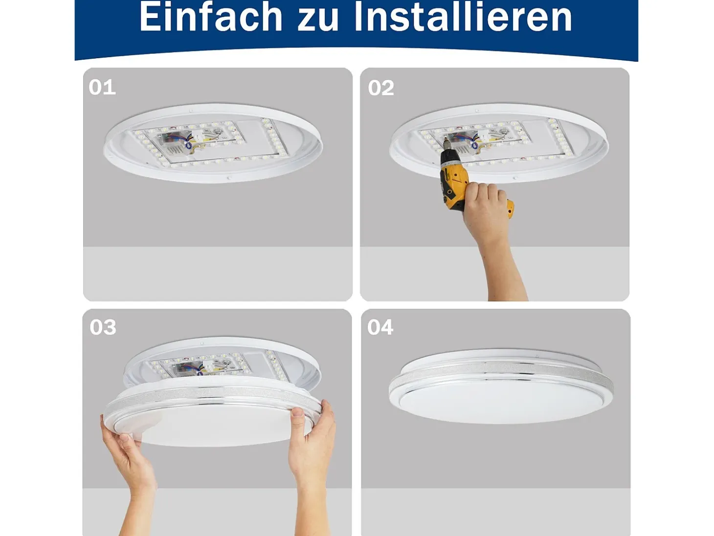 NETTLIFE Lámpara de Techo LED Ø 27 cm Lámpara Moderna de Cielo Estrellado para Dormitorio Lámpara Blanca Cálida de 12 W Lámpara Redonda de para