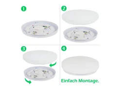 NETTLIFE Lámpara de Techo LED Dormitorio 21 cm 15 W Blanco Cálido Dormitorio Lámpara de con Purpurina Lámpara de Redonda con Estrella Pequeña para