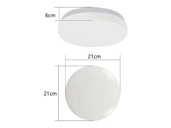 NETTLIFE Lámpara de Techo LED Dormitorio 21 cm 15 W Blanco Cálido Dormitorio Lámpara de con Purpurina Lámpara de Redonda con Estrella Pequeña para