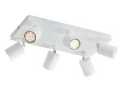 NETTLIFE Lámpara de techo 6 focos GU10 blancos orientables 330° pared industrial moderna para salón dormitorio cocina sin bombilla