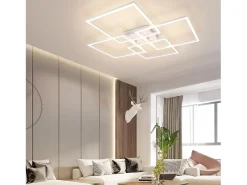 NETTLIFE, lámpara de techo LED blanca moderna de 4, 32W, 3000K.