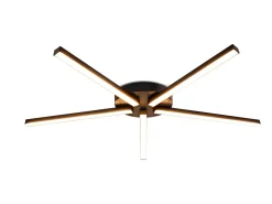 NETTLIFE lámpara de techo LED blanca cálida de 24W, negro, de 64,2 cm, de metal, 3000K