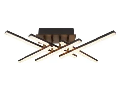 NETTLIFE Lámpara de Techo LED Lámpara de Salón Moderna Lámpara Negra de 50 cm con Control Remoto Lámpara de Cristal de 36 W para Dormitorio