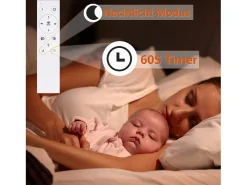 NETTLIFE Lámpara de Techo LED Lámpara de Salón Moderna Lámpara Negra de 50 cm con Control Remoto Lámpara de Cristal de 36 W para Dormitorio