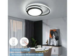 NETTLIFE Lámpara de Techo LED para - Lámpara Negra Regulable Lámpara Redonda Moderna de 56 W con Diseño de Cielo Estrellado, Estudio,