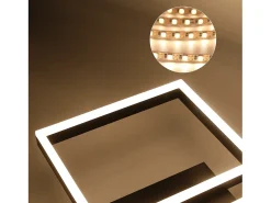 NETTLIFE Lámpara de Techo LED Lámpara de Sala de Estar Negra Lámpara de Dormitorio de 50 W Regulable Moderna con Control Remoto Geométrico para Cocina