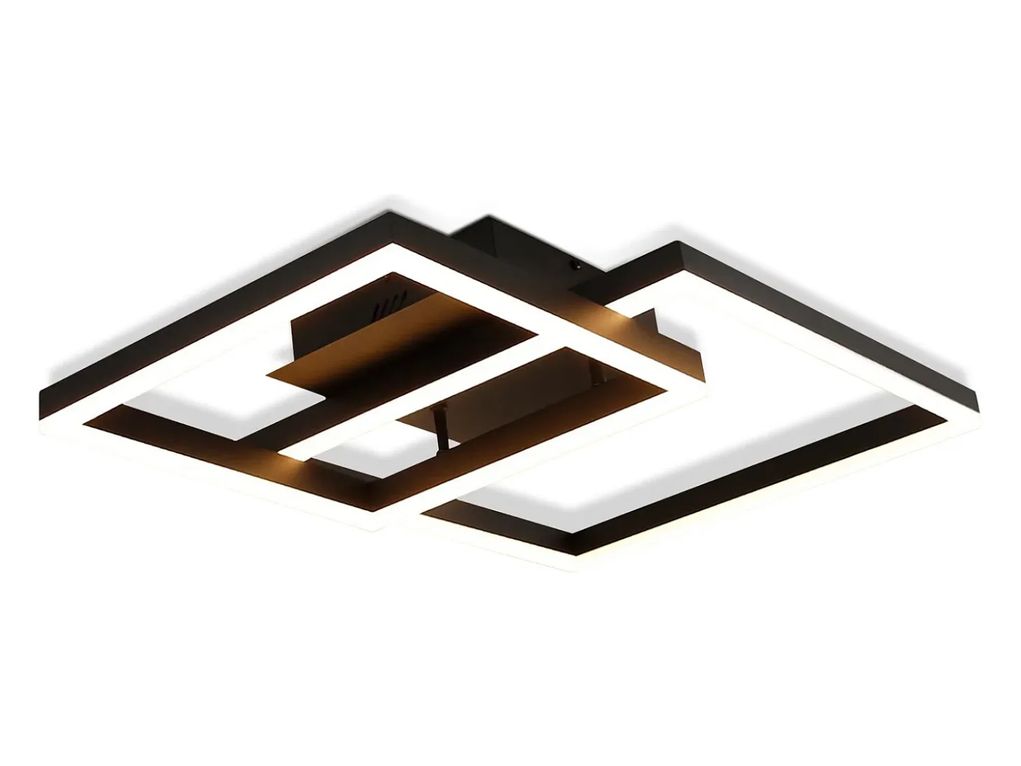 NETTLIFE Lámpara de Techo LED Lámpara de Sala de Estar Negra Lámpara de Dormitorio de 50 W Regulable Moderna con Control Remoto Geométrico para Cocina