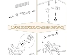 NETTLIFE, lámpara de techo LED de 24W, madera, 3000K, luz blanca cálida, diseño moderno, metal negro.