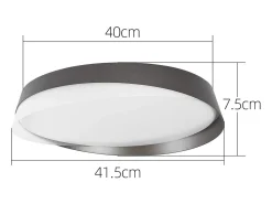 NETTLIFE Lámpara de Techo LED 36W, 3000K-6000K, 41,5*41,5*7,5 cm Regulable Negro con Control Remoto Dormitorio Redondo Moderno para Cocina