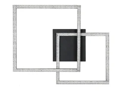 NETTLIFE Lámpara de Techo LED 3000K-6500K, Lámpara de Cocina Regulable de 54W Diseño Cuadrado Moderno Negro con Control Remoto para Dormitorio Cocina