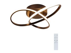 NETTLIFE Lámpara de Techo LED Regulable 33 W Lámpara Negra con Control Remoto Lámpara de Dormitorio Moderna 40 cm para Sala de Estar Pasillo Estudio