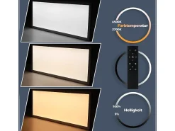 NETTLIFE Lámpara de Techo con Panel LED Blanco Moderno, Lámpara de Techo Regulable de 42 W de Longitud con Control Remoto 100x25 cm para Dormitorio