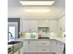NETTLIFE Lámpara de Techo con Panel LED Blanco Moderno, Lámpara de Techo Regulable de 42 W de Longitud con Control Remoto 100x25 cm para Dormitorio
