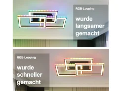 NETTLIFE Lámpara de Techo LED Sala de Estar 45W Lámpara de Sala de Estar Negra Moderna Regulable con Control Remoto Cambio de Color Geométrico para