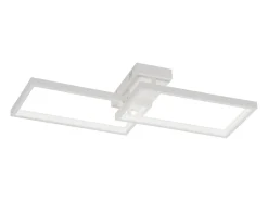 NETTLIFE Lámpara de Techo LED Metal Blanco 48W 80CM Lámpara de Salón Moderna Regulable con Diseño Rectangular para Dormitorio Infantil