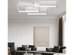 NETTLIFE Lámpara de Techo LED de Metal Blanco 72W 80cm Lámpara de Salón Moderna Regulable con Diseño Rectangular para Dormitorios, Dormitorios