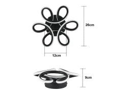 NETTLIFE Lámpara de Techo LED Negra 17W 3000K Lámpara de Moderna Diseño de Metal Geométrico Blanco Cálido para Entrada Dormitorio