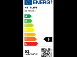 NETTLIFE Lámpara de techo LED para salón: lámpara de salón regulable 62W con 2 focos de techo negros con mando a distancia