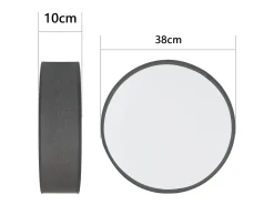 NETTLIFE Lámpara de Techo Redonda Moderna E27 38CM Gris 2 Bombillas Máx.25W con Pantalla de Tela Lámpara de Dormitorio para Salón Pasillo