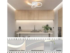 NETTLIFE Lámpara de Techo LED Blanca Regulable 40 CM Moderna con Control Remoto Lámpara de Diseño Geométrico 33 W para Dormitorio Estudio