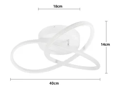 NETTLIFE Lámpara de Techo LED Blanca Regulable 40 CM Moderna con Control Remoto Lámpara de Diseño Geométrico 33 W para Dormitorio Estudio