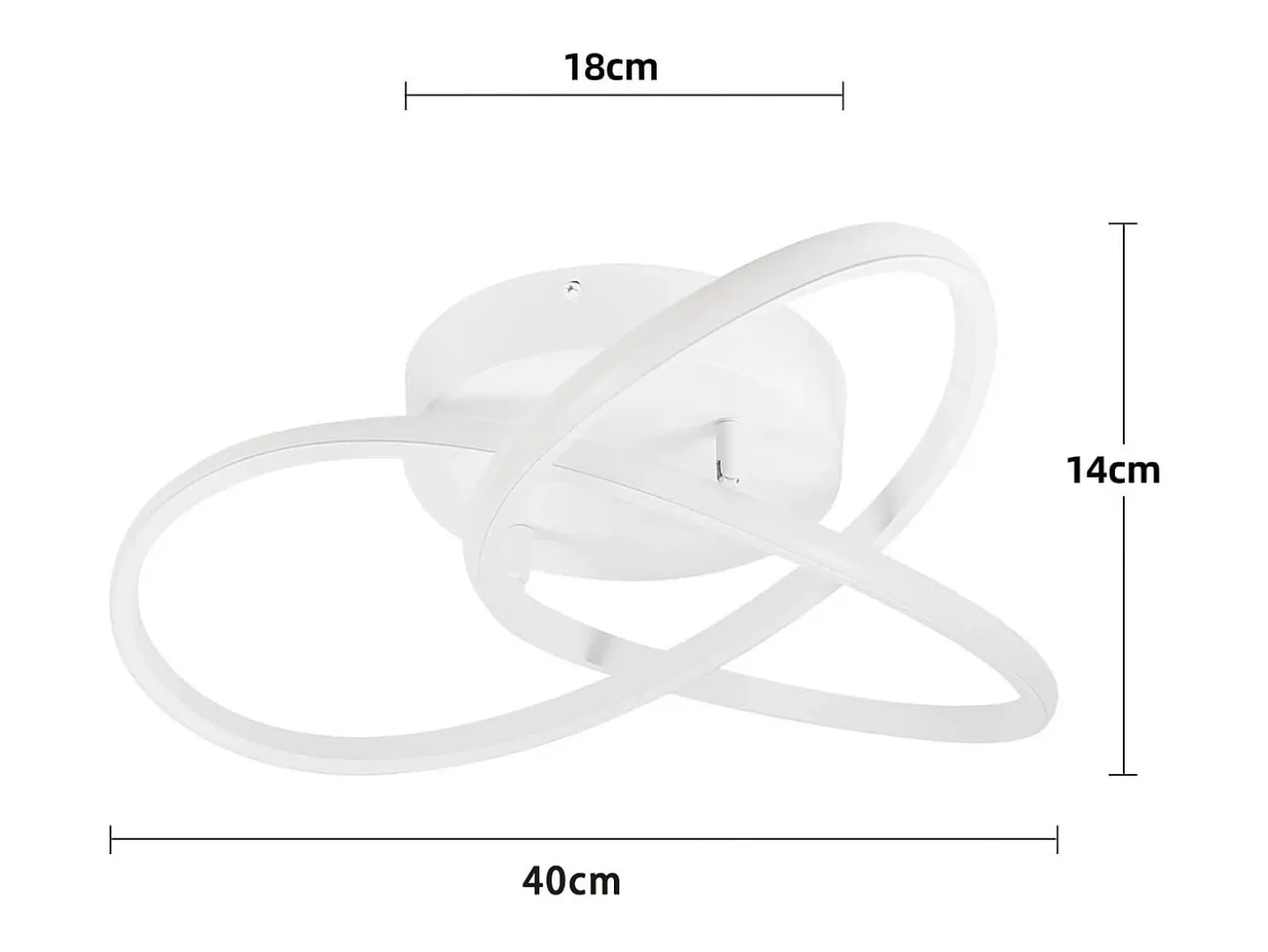 NETTLIFE Lámpara de Techo LED Blanca Regulable 40 CM Moderna con Control Remoto Lámpara de Diseño Geométrico 33 W para Dormitorio Estudio