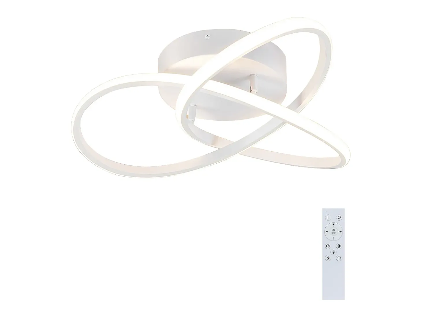 NETTLIFE Lámpara de Techo LED Blanca Regulable 40 CM Moderna con Control Remoto Lámpara de Diseño Geométrico 33 W para Dormitorio Estudio