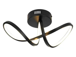 NETTLIFE Lámpara de techo LED moderna para sala de estar, negra, 12 W, interior, 3000 K, blanco cálido, LED integrado permanentemente