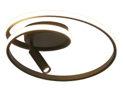 NETTLIFE Lámpara de techo LED regulable: 40 cm, diseño moderno, 37 W, para dormitorio, salón, con foco, color negro