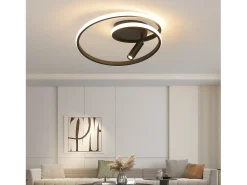 NETTLIFE Lámpara de techo LED regulable: 40 cm, diseño moderno, 37 W, para dormitorio, salón, con foco, color negro