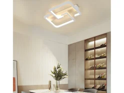 NETTLIFE Lámpara de techo LED moderna de 19 W, 30 cm, lámpara blanca cálida, diseño de 3000 K, para interior, dormitorio,, sala de estar, estudio