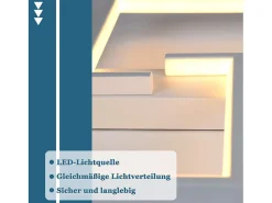 NETTLIFE Lámpara de techo LED moderna de 19 W, 30 cm, lámpara blanca cálida, diseño de 3000 K, para interior, dormitorio,, sala de estar, estudio
