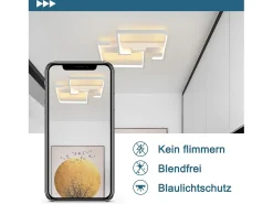 NETTLIFE Lámpara de techo LED moderna de 19 W, 30 cm, lámpara blanca cálida, diseño de 3000 K, para interior, dormitorio,, sala de estar, estudio
