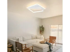 NETTLIFE Lámpara de techo LED 40W Lámparas modernas Sala de estar Dormitorio Regulable con control remoto Lámpara de de diseño blanca para pasillo