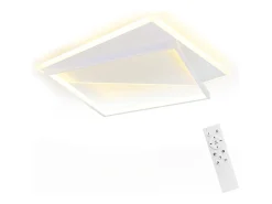 NETTLIFE Lámpara de techo LED 40W Lámparas modernas Sala de estar Dormitorio Regulable con control remoto Lámpara de de diseño blanca para pasillo