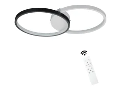NETTLIFE Lámpara de Techo LED 45W, 3000K-6000K, 50CM Regulable Negro Moderno con Control Remoto Lámpara de Lámpara de de Diseño de Metal