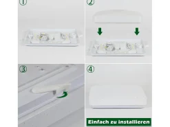 NETTLIFE Lámpara de techo LED, 21 cm, lámpara de cielo estrellado, 15 W, cuadrada, , blanco neutro, decoración de estrellas para, habitación infantil