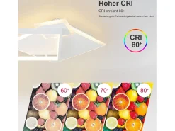 NETTLIFE Lámpara de Techo LED Lámpara Regulable para Sala de Estar Diseño Moderno de 50 W con Control Remoto de Metal para Comedor Cocina Dormitorio